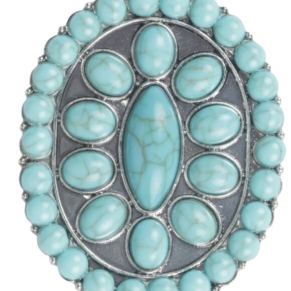 Myra Blue Opals Silver and Turquoise Phone Socket Kickstand - New - Picture 2 of 5